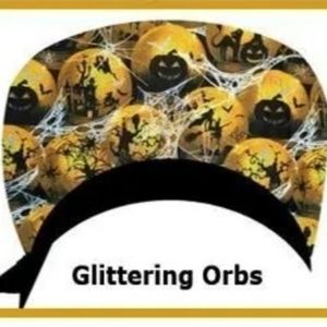 Halloween Scrub Cap: Glittering Orbs: Nurse & Doctor hat, Surgical Cap, Medical